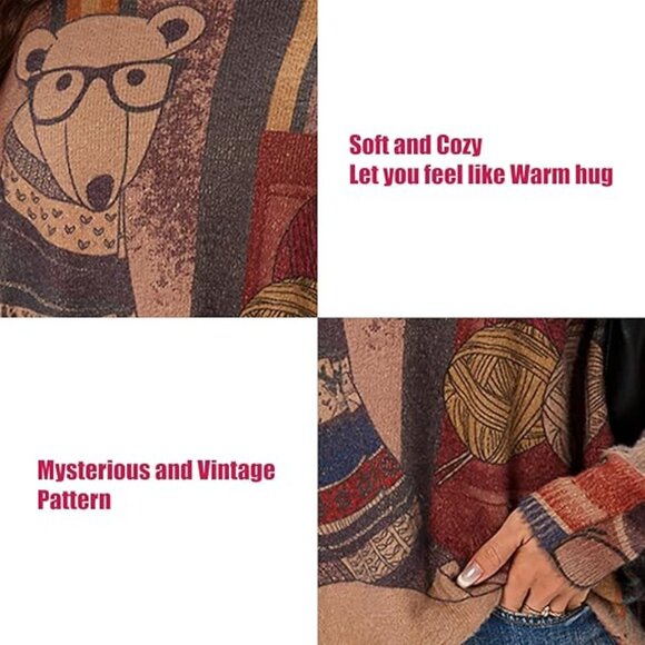 Christmas Polar Bear Women's Sz Large Oversized Pullover Long Sleeve Sweater NWT - Picture 5 of 5